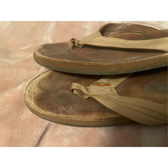 Men’s Rainbow Leather Flip Flops Sz 12 - Picture 7 of 7